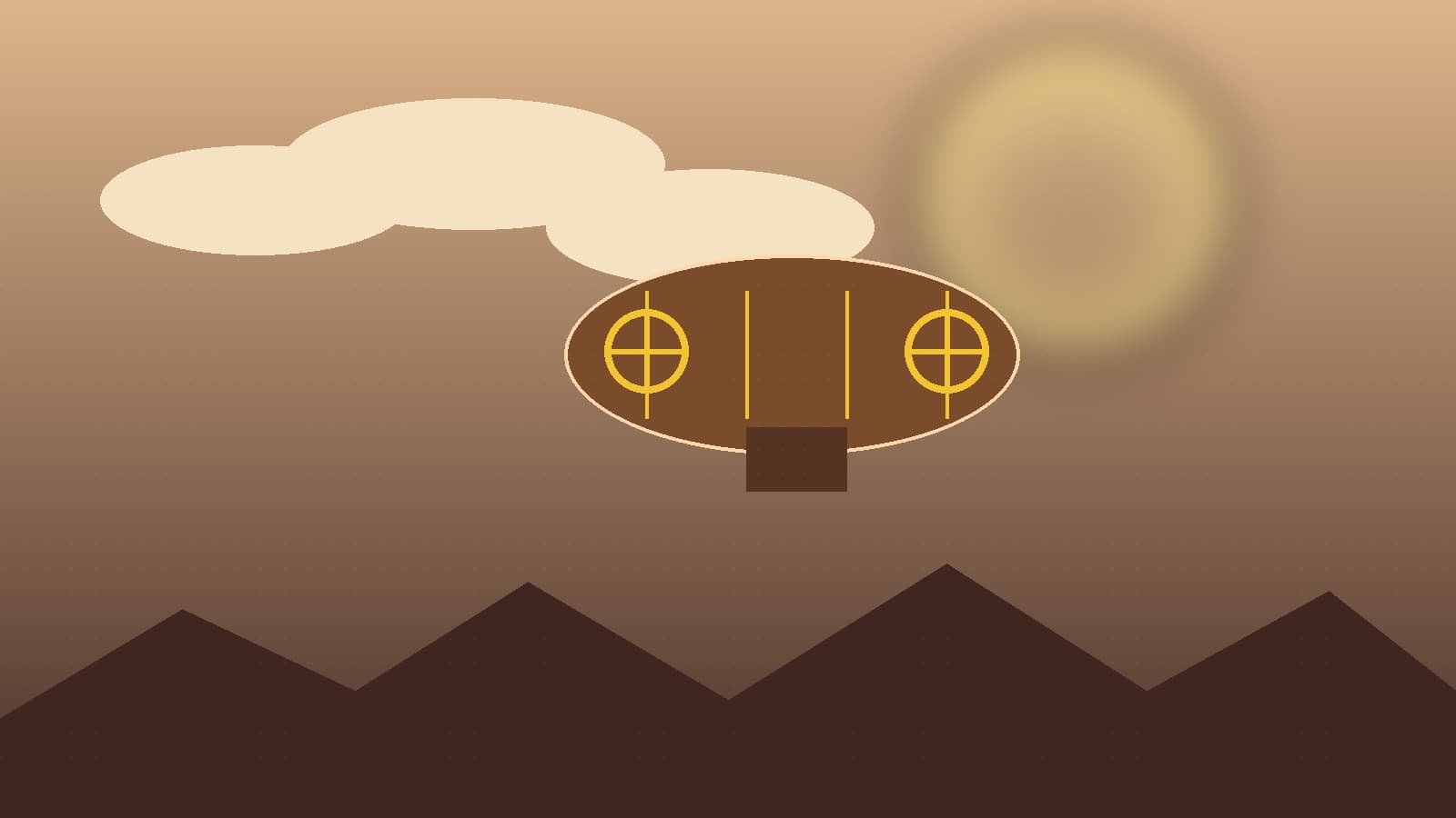Steampunk airship image sample